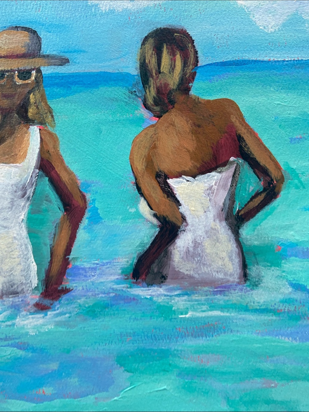 Beach Day Bliss 2 Original Acrylic Painting on 18" x 12" Paper - Picture 5 of 7